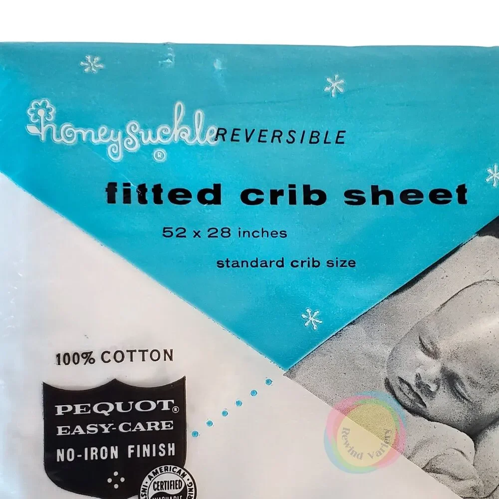 2 VTG Sears Honeysuckle Crib Sheets NIP 52x28 NOS
